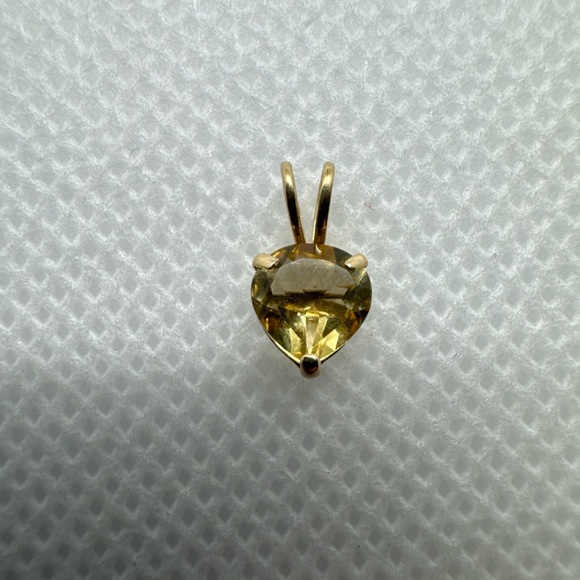 Beautiful Cut Citrine Gemstone 14k Yellow Gold PendantCharm Nov Birthstone